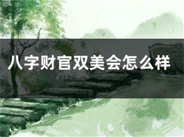 八字财官双美会怎么样