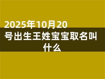 2025年10月20号出生王姓宝宝取名叫什么