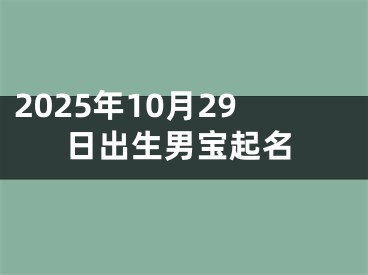 2025年10月29日出生男宝起名