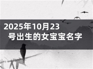 2025年10月23号出生的女宝宝名字
