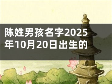 陈姓男孩名字2025年10月20日出生的