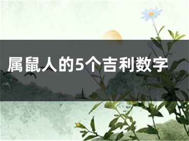 属鼠人的5个吉利数字