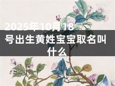 2025年10月18号出生黄姓宝宝取名叫什么