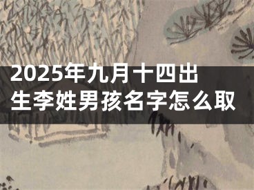 2025年九月十四出生李姓男孩名字怎么取