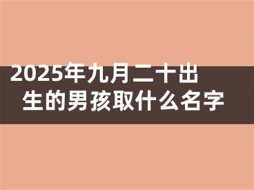 2025年九月二十出生的男孩取什么名字
