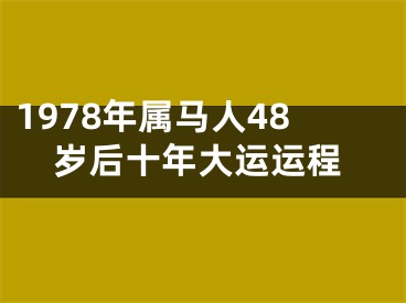 1978年属马人48岁后十年大运运程