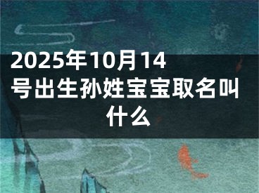 2025年10月14号出生孙姓宝宝取名叫什么