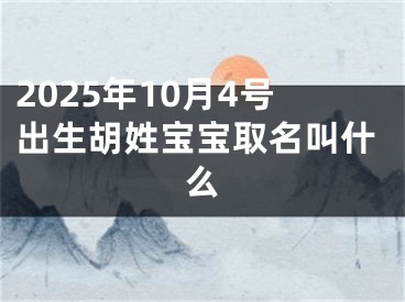 2025年10月4号出生胡姓宝宝取名叫什么