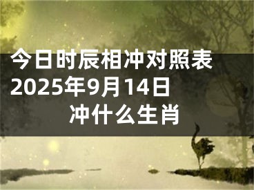 今日时辰相冲对照表 2025年9月14日冲什么生肖