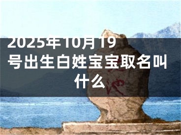 2025年10月19号出生白姓宝宝取名叫什么