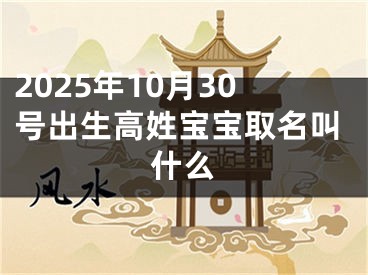 2025年10月30号出生高姓宝宝取名叫什么