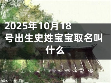 2025年10月18号出生史姓宝宝取名叫什么
