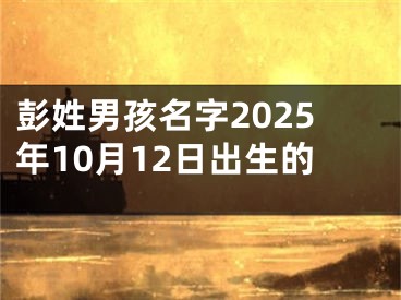 彭姓男孩名字2025年10月12日出生的