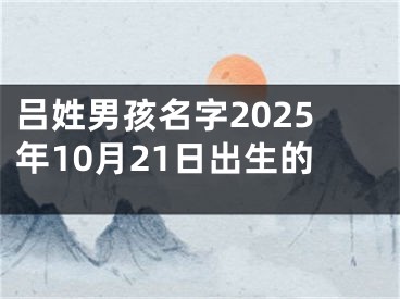 吕姓男孩名字2025年10月21日出生的