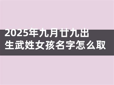 2025年九月廿九出生武姓女孩名字怎么取