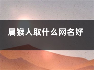 属猴人取什么网名好