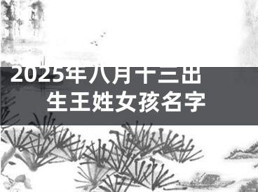 2025年八月十三出生王姓女孩名字