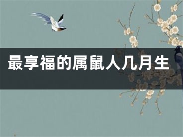 最享福的属鼠人几月生