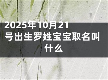 2025年10月21号出生罗姓宝宝取名叫什么