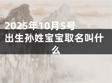 2025年10月5号出生孙姓宝宝取名叫什么