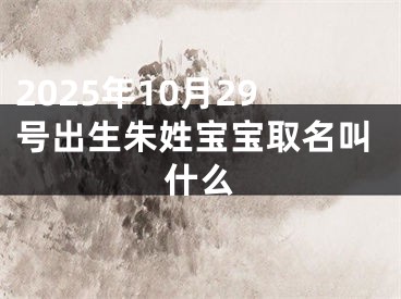 2025年10月29号出生朱姓宝宝取名叫什么