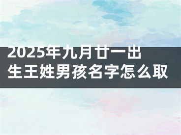2025年九月廿一出生王姓男孩名字怎么取