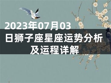 2023年07月03日狮子座星座运势分析及运程详解