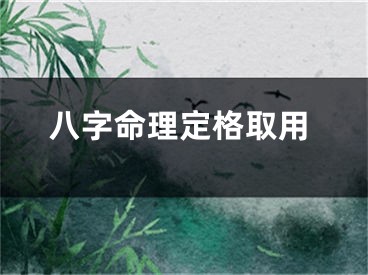 八字命理定格取用