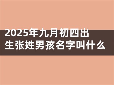 2025年九月初四出生张姓男孩名字叫什么