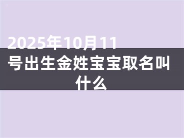 2025年10月11号出生金姓宝宝取名叫什么