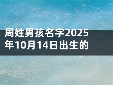 周姓男孩名字2025年10月14日出生的