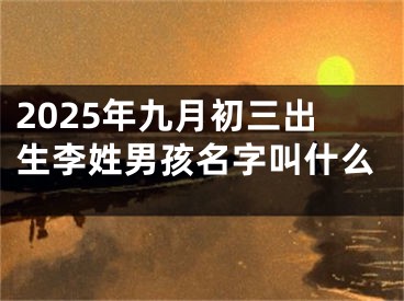 2025年九月初三出生李姓男孩名字叫什么