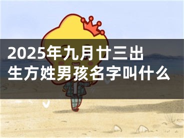 2025年九月廿三出生方姓男孩名字叫什么
