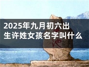2025年九月初六出生许姓女孩名字叫什么