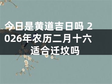 今日是黄道吉日吗 2026年农历二月十六适合迁坟吗