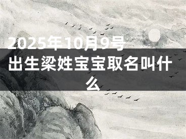2025年10月9号出生梁姓宝宝取名叫什么