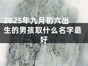 2025年九月初六出生的男孩取什么名字最好