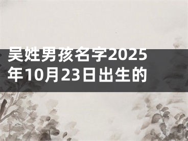 吴姓男孩名字2025年10月23日出生的