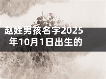 赵姓男孩名字2025年10月1日出生的