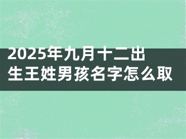 2025年九月十二出生王姓男孩名字怎么取