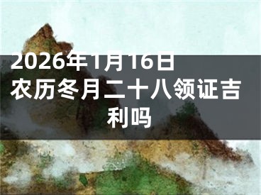 2026年1月16日农历冬月二十八领证吉利吗