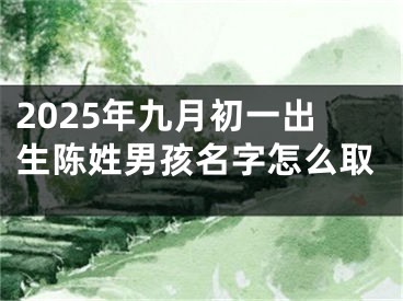 2025年九月初一出生陈姓男孩名字怎么取