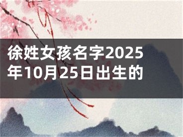 徐姓女孩名字2025年10月25日出生的