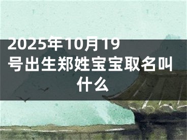 2025年10月19号出生郑姓宝宝取名叫什么
