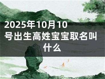 2025年10月10号出生高姓宝宝取名叫什么