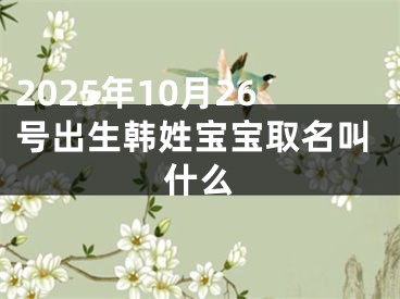 2025年10月26号出生韩姓宝宝取名叫什么