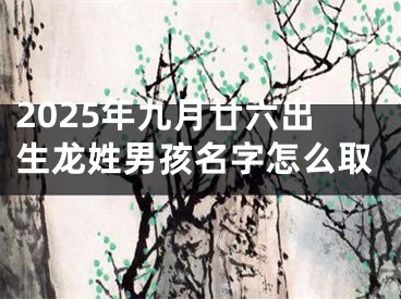 2025年九月廿六出生龙姓男孩名字怎么取