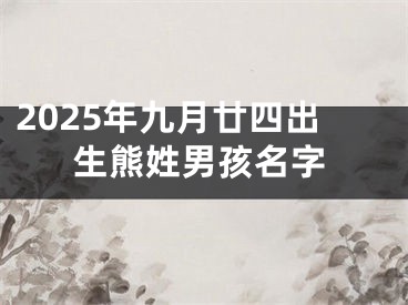2025年九月廿四出生熊姓男孩名字