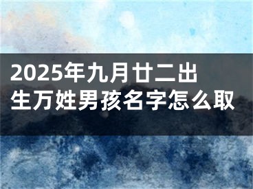 2025年九月廿二出生万姓男孩名字怎么取
