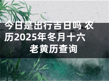 今日是出行吉日吗 农历2025年冬月十六老黄历查询